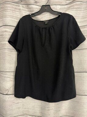 Ann Taylor Short Sleeve Keyhole Peplum Back Top Size S